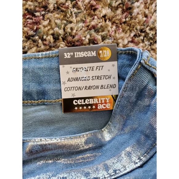 Women's JR 7/28 Celebrity Ace High Waisted Boot Cut Shiny Pants - Picture 7 of 7